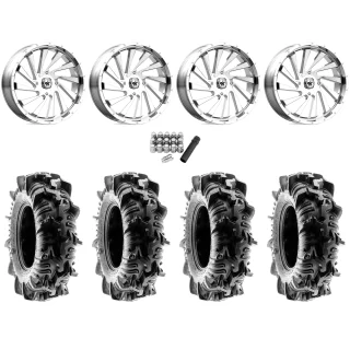 Terache Aztex XL 33x9-18 (8ply) Tires on MSA M46 Blade Chrome Wheels